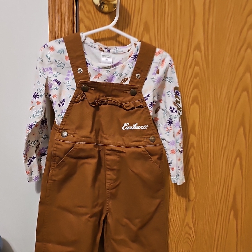 Girls Carhartt Overalls W/ Matching Shirt